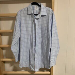 Brooks Brothers: Regent Fit Button Down Blue Checked | Size: 17-34